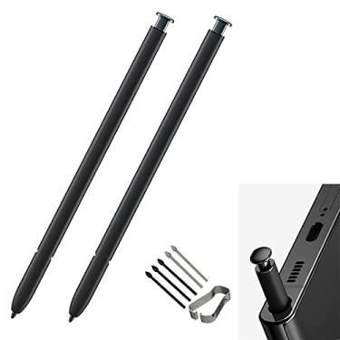 Imagem de SLAUNT 2 canetas de substituição para Galaxy S22 Ultra compatíveis com Samsung Galaxy S22 Ultra 5G Stylus Pen SM-S908U Touch Pen sem Bluetooth com pontas/pontas de caneta S22 (preto)