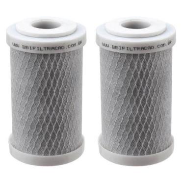 Imagem de Kit 2 Unidades Refil Filtro Carbon Block 5" x 2,5" - 125 com sistema d
