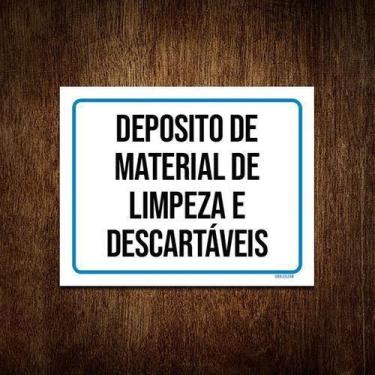 Imagem de Kit 3 Placas Deposito Material Limpeza Descartáveis - Sinalizo