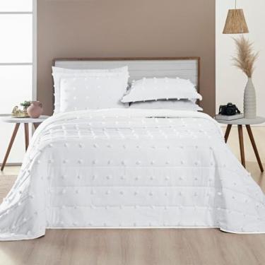 Imagem de Cobre Leito Casal Padrão 300 Fios Poppy 03 Peças Branco - BIA ENXOVAIS