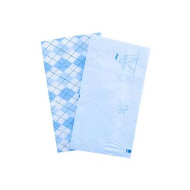 Imagem de Kit Fronha Bebe Menino Azul Tema Circus 28x40 Com 2 unidades 100% Algo