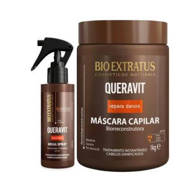 Imagem de Kit Queravit finalização capilar 1 Máscara 1kg 1 MegaSpray 100ml - BIO