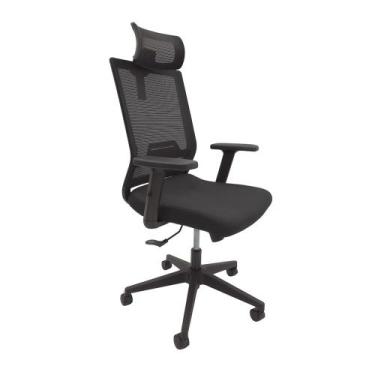 Imagem de Cadeira de escritório presidente volt c/ ajuste de braço, encosto em t