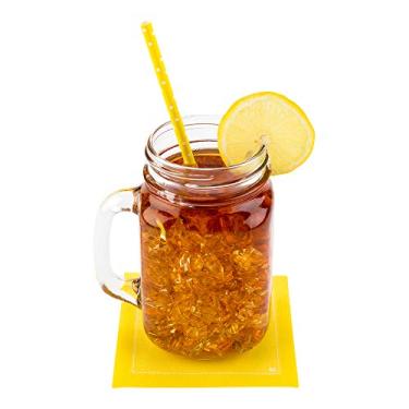 Imagem de Restaurantware Guardanapos de coquetel Napluxe 11 x 11 cm 50 guardanapos descartáveis para bebidas - guardanapos quadrados de algodão amarelo sustentável macio altamente absorvente para casamentos ou