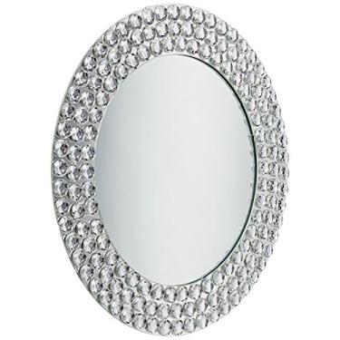 Imagem de ChargeIt! By Jay Carregador emoldurado grande decorativo espelho prato de serviço para casa e profissional jantar fino - para eventos de catering, jantares, catering e casamentos, redondo, 33 cm,