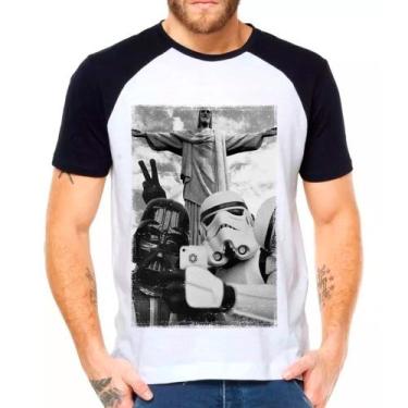 Imagem de Camiseta Masculina Raglan Branca Star Wars Rio 15 - DESIGN CAMISETAS, 