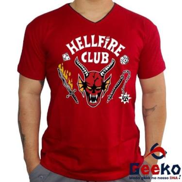 Imagem de Camiseta HellFire Club 100% Algodão Stranger Things Geeko, Vermelho go
