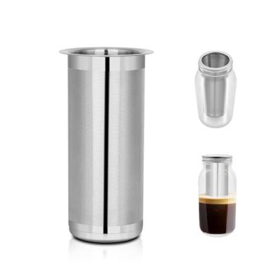 Imagem de Filtro de café Cold Brew para frasco de vidro de boca larga de 1 litro, filtro de aço inoxidável 304 de camada dupla, malha ultrafina para bebida fria, café gelado e chá gelado