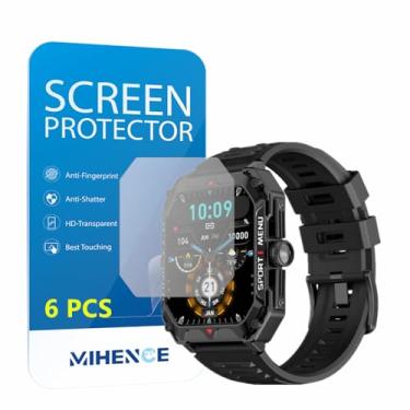 Imagem de MIHENCE Compatível com FreeDvigor 2,02 polegadas Smart Watchs, película protetora PET HD compatível com Bgulong/Cheerall/FreeDvigor H22 2,02 polegadas Smart Watch (6 peças)
