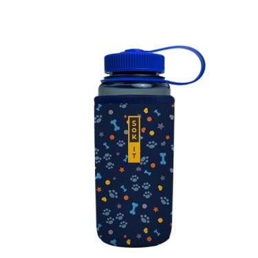 Imagem de Sok It BotlSok Capa de neoprene isolada para garrafa de água (patas e ossos, serve para CamelBak ou Nalgene de 473 ml)