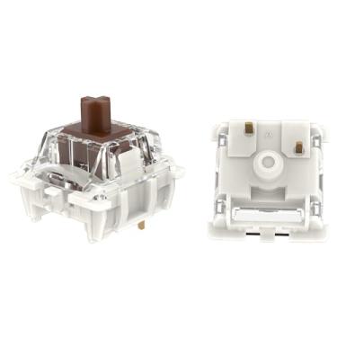 Imagem de Zhouwang Gateron Tactile G Pro 3.0 Brown Keyboard Switches, RGB 3 pinos pré-lubrificados para teclado mecânico de jogos (marrom, 45 peças)