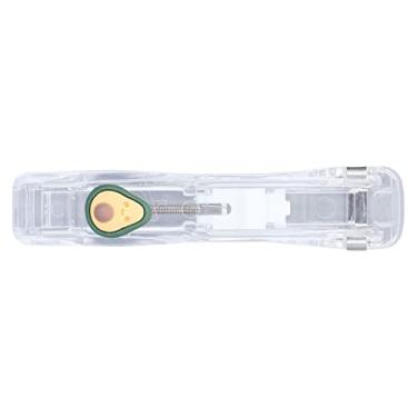 Imagem de Grampeador de Grampo, Plástico Resistente Estilo INS Multifuncional Grampo de Papel Fácil Operação Portátil para Escritório (Estilo Abacate e 2 Caixas de Clipes)