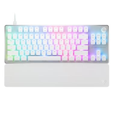 Imagem de Turtle Beach Vulcan II TKL Pro Teclado mecânico magnético RGB para jogos interruptores analógicos de efeito salão, desempenho ajustável, disparador rápido, teclas intercambiáveis, design sem