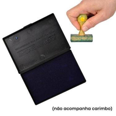 Imagem de Almofada Para Carimbo N4 Azul com Tinta Aplicada - Radex