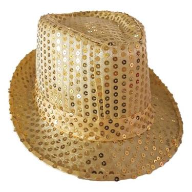 Imagem de Chapéu Malandro Sambista com Lantejoulas - Extra Festas, Dourado