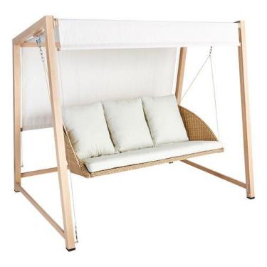 Imagem de Balanco Para Jardim 165 Cm 3 Lugares Cm Medana - Naterial, Branco