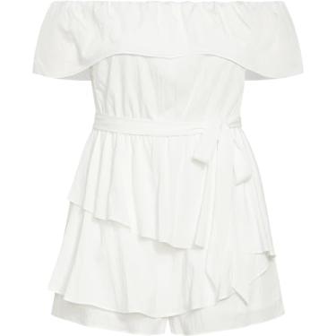 Imagem de City Chic Roupa feminina plus size CITYCHIC Playsuit Kiki, marfim, Marfim, Tamanho Único