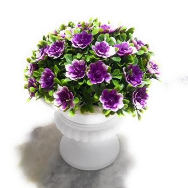 Imagem de Vaso Grego Grande + Bucho Flores Lilás Artificial para Decoração Festa