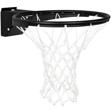 Imagem de Aro de basquete, aro de basquete resistente de substituição de mola única, aro de basquete universal de 45,7 cm e rede para gol de basquete interno e externo