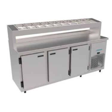 Imagem de Balcao Servico Inox Escovado / Direito Condimentadora ( Galv. Interno 