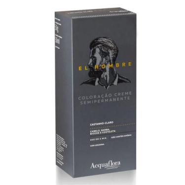 Imagem de Kit Coloração Creme Semipermanente Acquaflora El Hombre Castanho-claro