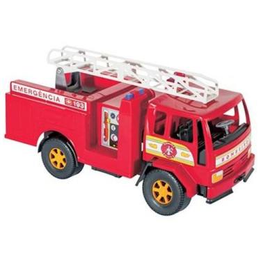 Imagem de Caminhão Bombeiro Grande com Escada Caminhãozinho  Infantil - Camp