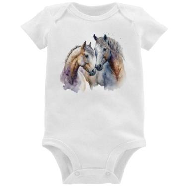 Imagem de Body Bebê Cavalo e Égua - Foca na Moda, Branco, M