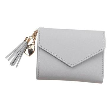 Imagem de Carteira Feminina Slim Porta Cartao material sintético Luxo - AS, Cinz