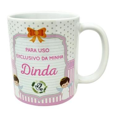 Imagem de Caneca Branca Uso Exclusivo para Dinda Madrinha Anjo Anjinho - GM HIRA