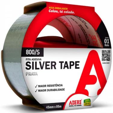 Imagem de Fita Adesiva Prata Silver Tape 45mm x 5 Metros - Adere