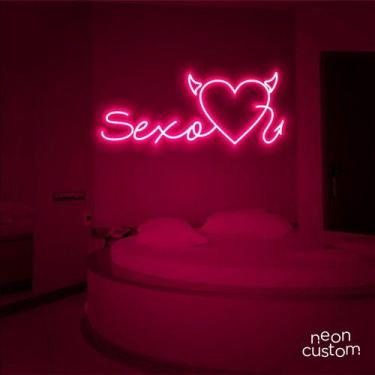 Imagem de luminaria letreiro Neon Led Sexo 02 100x40 luminoso decoração p/ selfi