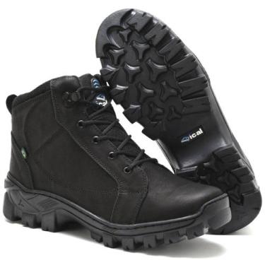 Imagem de Bota Masculina Preta Moda Coturno Tratorada Segurança Couro - Ical, Pr