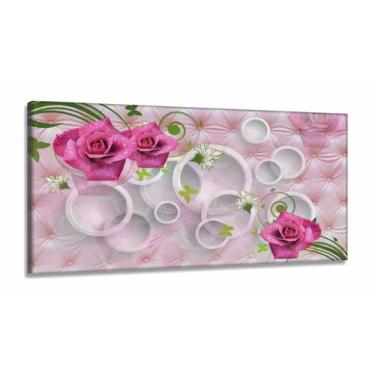 Imagem de Quadros Decorativos Feminino Rosas Botanico Quarto em Tecido Canvas 13