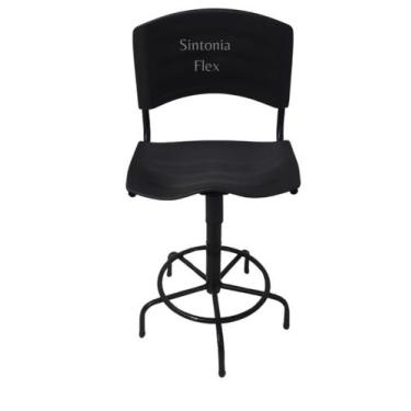 Imagem de Cadeira iso caixas alta com base de ferro  fixa para balcao recepçao m