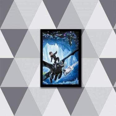 Imagem de Quadro Como Treinar seu Dragão 45x34cm - com vidro - Quadros On-line, 