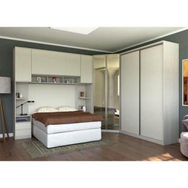 Imagem de Guarda Roupa Canto Com Vidro Reflecta Crema Com Kashmir - OUTRAS MARCA