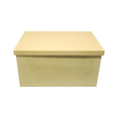Imagem de Caixa Quadrada Tampa de Sapato 45x40x10 Mdf Madeira - ATACADÃO DO ARTE