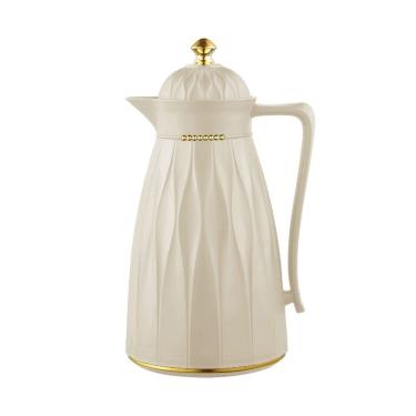 Imagem de Garrafa Térmica Para Café Khadija Bege e Dourado Luxo 1 Litro - Tuut