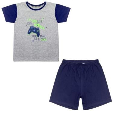 Imagem de Pijama Juvenil Look Jeans Game Curto - AZUL - 4, Azul, 4
