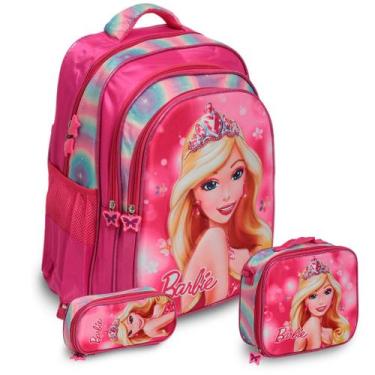 Imagem de Kit Mochila Escolar Menina Barbie Costa Com Lancheira Grande - TOYS 2U