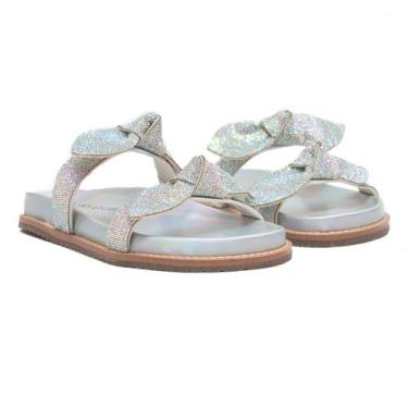 Imagem de Sandália Papete Feminina Lançamento - Zoe, Prata Holográfica - Ana Lau