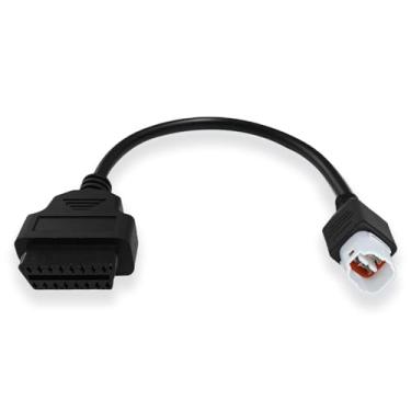 Imagem de PARANNIC Cabo adaptador OBD2 de 4 pinos para motocicleta Ya-Maha, conector de 4 pinos para 16 pinos, adequado para bicicleta Ya-Maha, compatível com ELM327 e outras ferramentas de scanner e