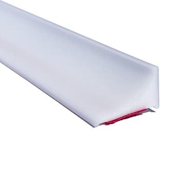 Imagem de Barreira de água de soleira de chuveiro de 99 cm, tampa de água para box sem moldura, protetor de respingos de silicone para cozinha e banheiro, protetor de água de chuveiro de canto para banheira (branco)