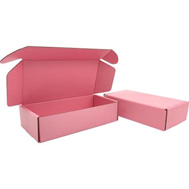 Imagem de SENIAOAI Pequenas Caixas de Remessa Rosa 8X4X2 para Embalagem de Pequenas Empresas Conjunto de 25 Caixas de Papelão para Correspondência de Papelão para Remessa de Correspondência