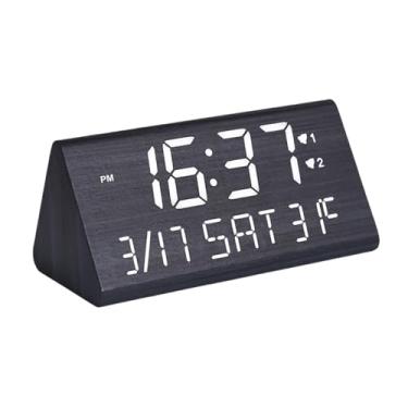 Imagem de XLWLLNJ Despertador digital Relógio de mesa LED Relógio digital Relógio eletrônico para escritório de cabeceira, Preto