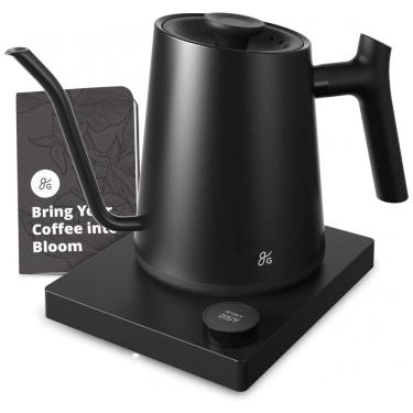 Imagem de Chaleira Elétrica 1 L com Alça Contrabalançada em Aço Inoxidável, 110V 1200W, Greater Goods GK0449, Preto Onix