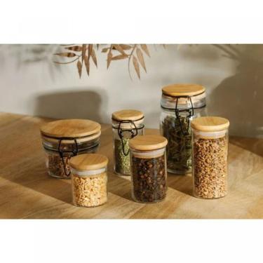 Imagem de Porta Mantimento de Vidro com Tampa de Bambu 90ml - Wolff