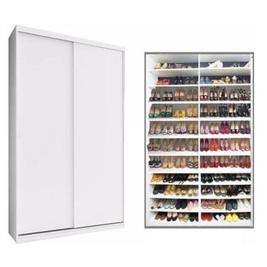 Imagem de Sapateira 2 Portas De Correr Sem Espelho Com Luz Led Diamante - MAGIA