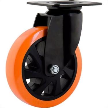 Imagem de Rodizio Colson Base Giratoria 4''Laranja - Glpbf414