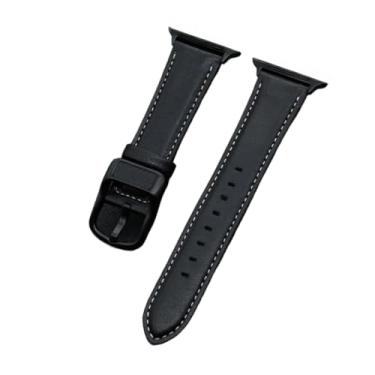 Imagem de Pulseira de couro para Apple watch de 44 mm, 45 mm, 41 mm, 40 mm, 42 mm e 46 mm, pulseira correa para iWatch séries 4 5 6 SE 7 8 9 10 ultra/2 de 49 mm (preta, 42 44 45 49 mm(S10 46)